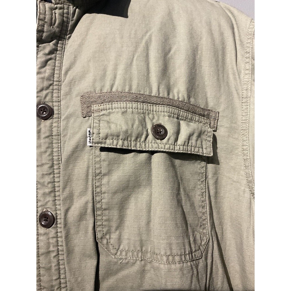 Levi’s Light Green Heavy Weight Fleece Lined Button Up Shirt Mens Size XL - Picture 3 of 7